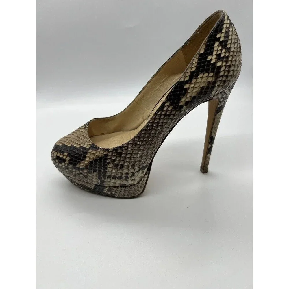 Alexandre Birman Women Python Platform High Heels Pumps Shoes Size 36.5 Snake